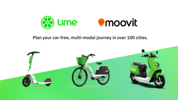 Moovit integrates Lime electric scooters, bikes, mopeds into transit planning app